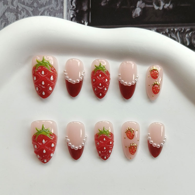 Nail Art Press On - 10 buah kuku palsu model Prancis