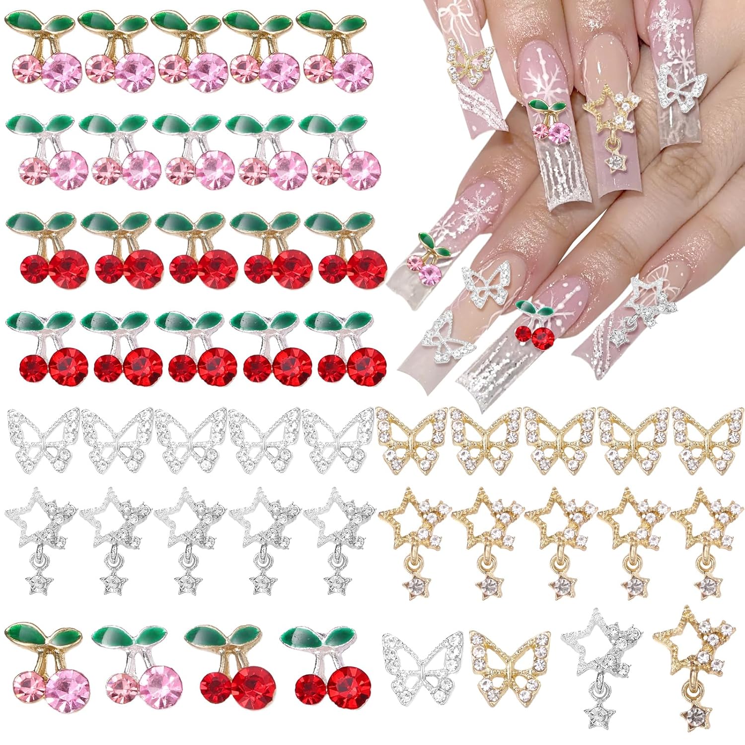 40 Buah Jimat Permata Kuku Cam - Nail Art Valentines Day ulasan dan harga