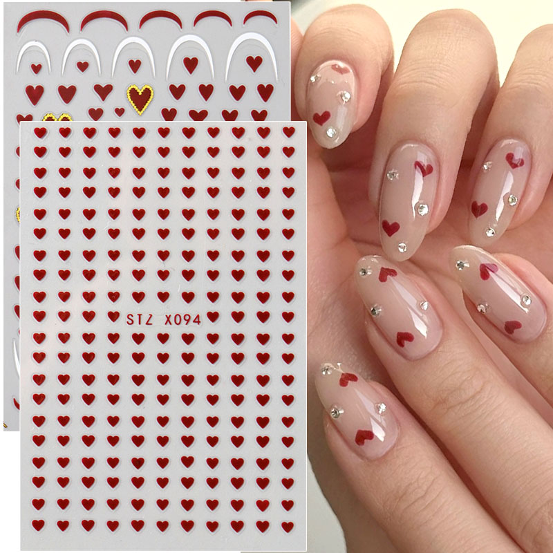 2 Buah Stiker Seni Kuku Mini B - Nail Art Valentines Day ulasan dan harga