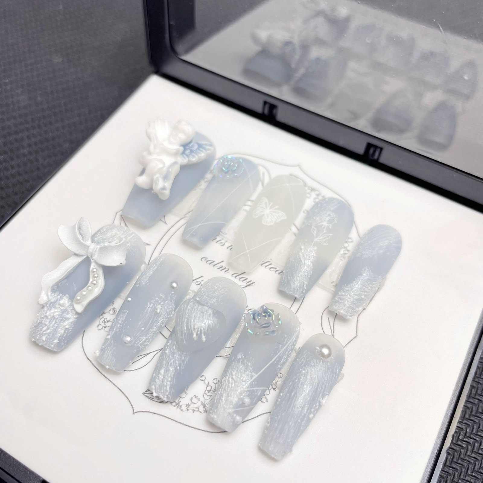 Plester 3D kuku palsu Angel me - Nail Art Press On ulasan dan harga