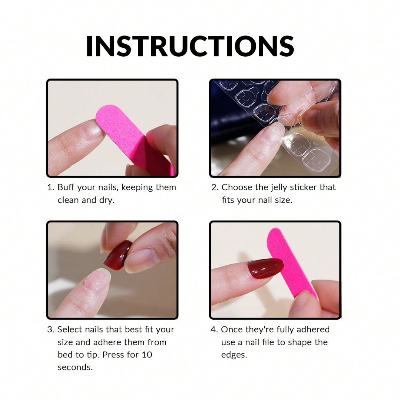 10pcs Kuku Palsu Almond Medium - Nail Art Pink ulasan dan harga