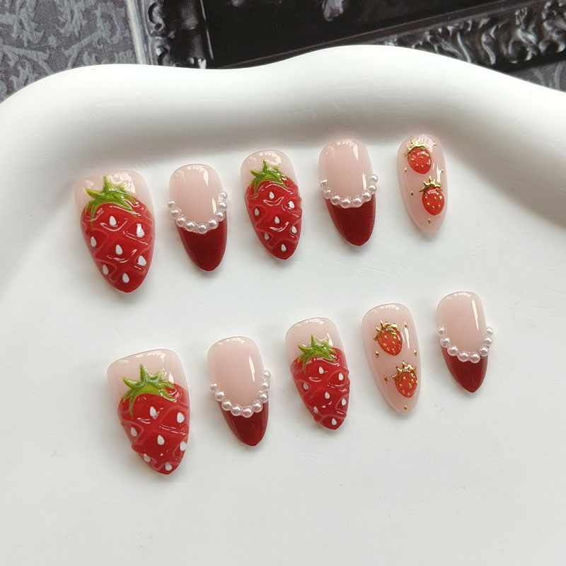 10 buah kuku palsu model Pranc - Nail Art Press On ulasan dan harga