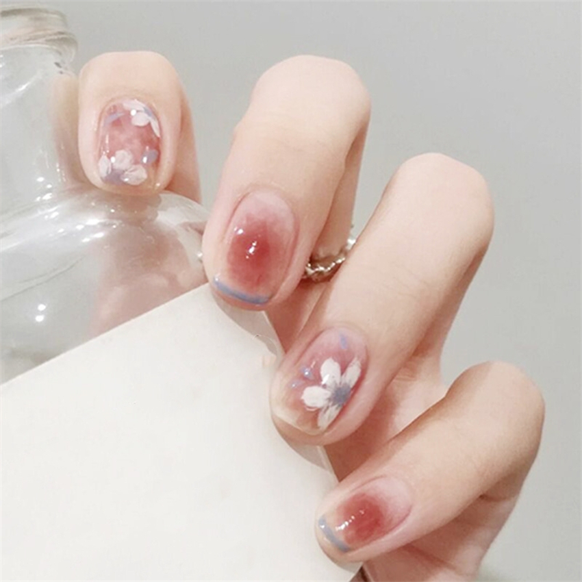 24Ps/Set Kuku Palsu Akrilik Mo - Nail Art Pink ulasan dan harga