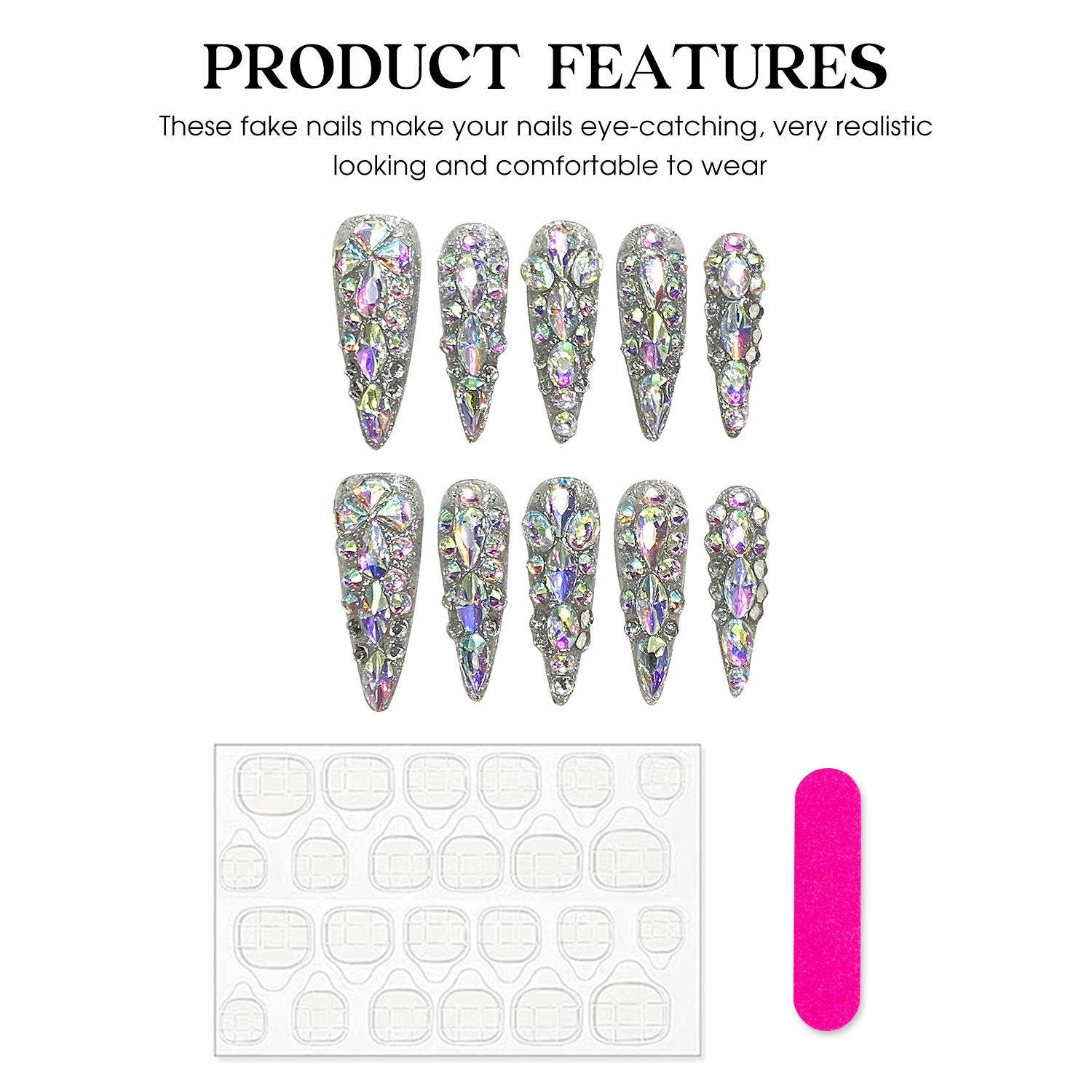 10 buah buatan tangan Tekan pa - Nail Art Press On ulasan dan harga