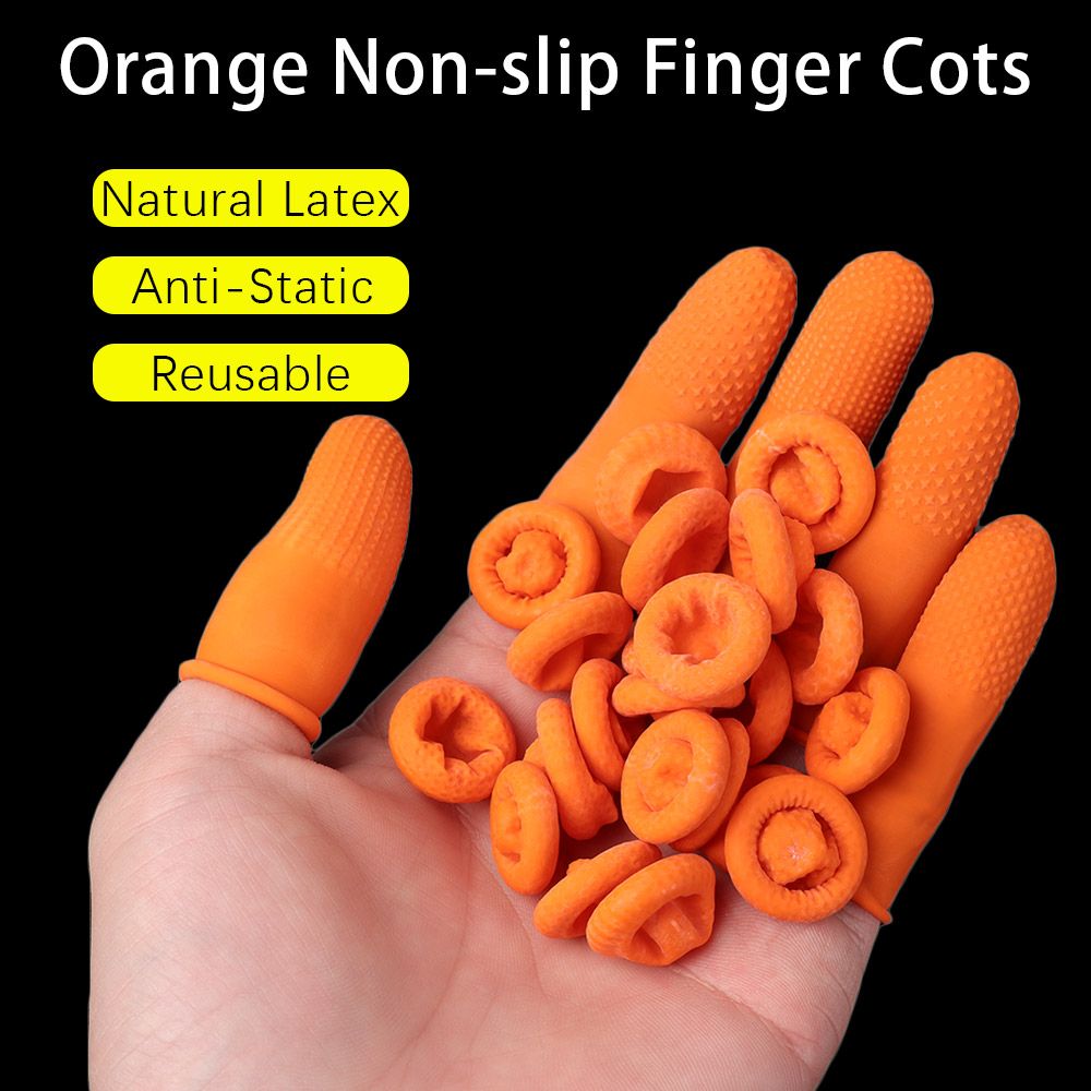 100 buah Sarung Tangan Karet P - Nail Art Orange ulasan dan harga