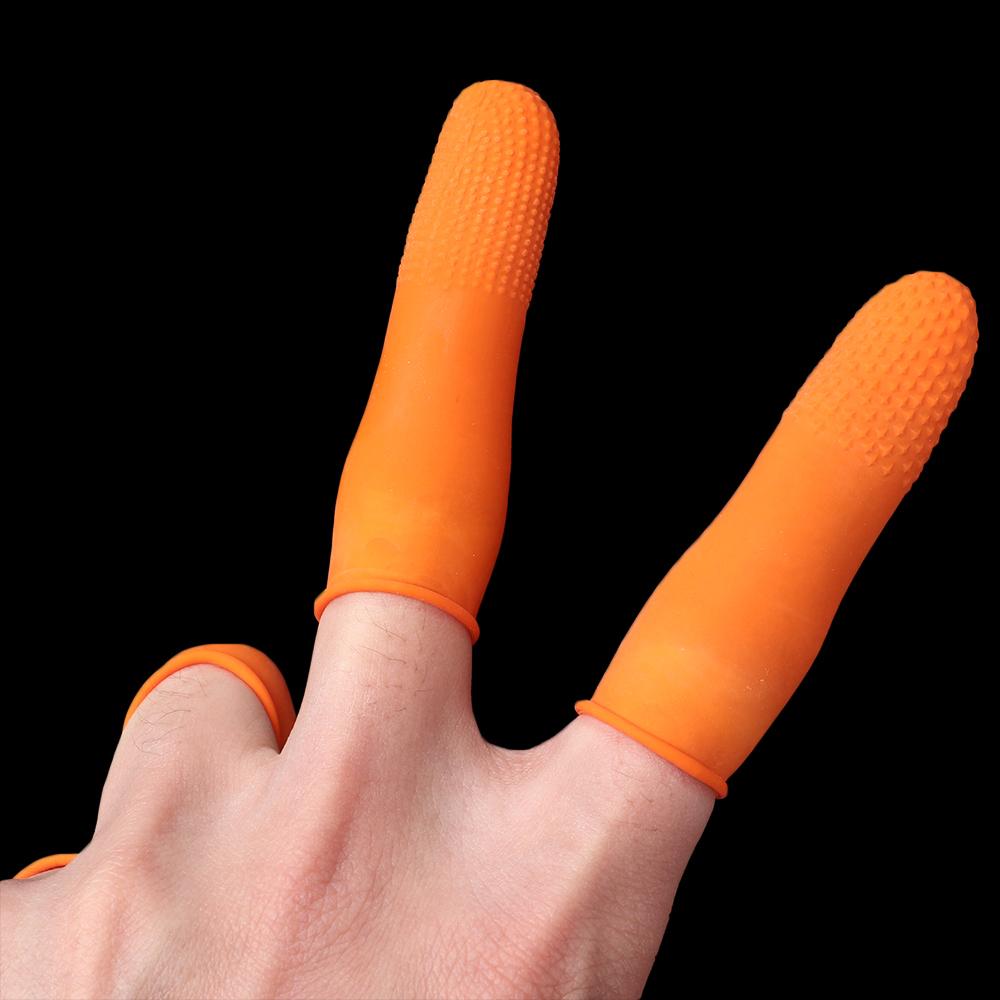 100 buah Sarung Tangan Karet P - Nail Art Orange ulasan dan harga