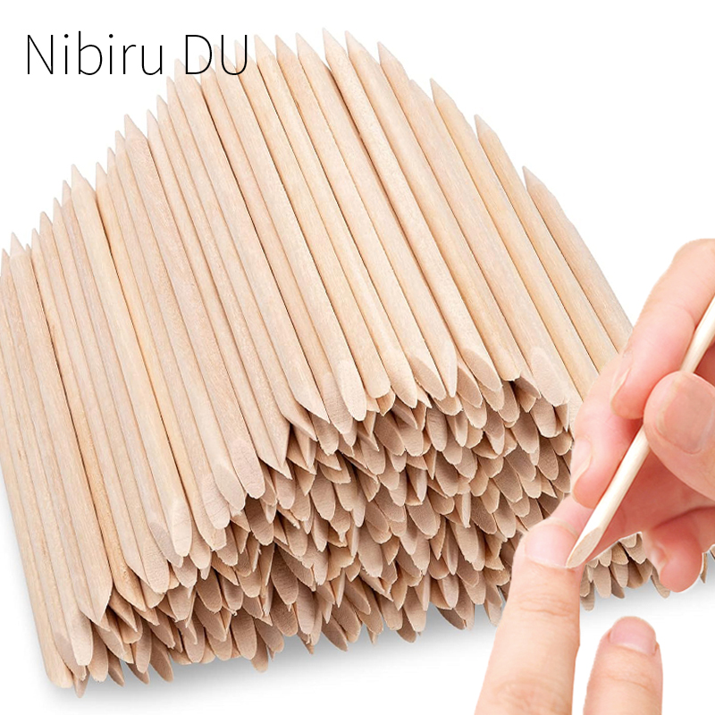 100/50 buah tongkat kuku kayu  - Nail Art Orange ulasan dan harga
